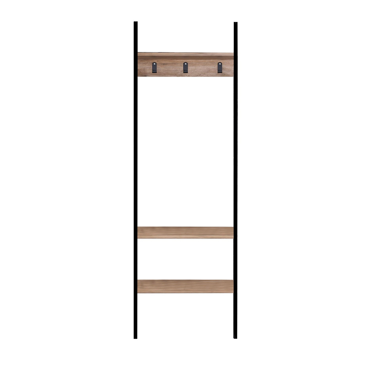 Norda Design moderne svart entrémøbel, 100% metallramme, 60x180x26 cm, 100% melaminbelagt, multifunksjonell oppbevaring