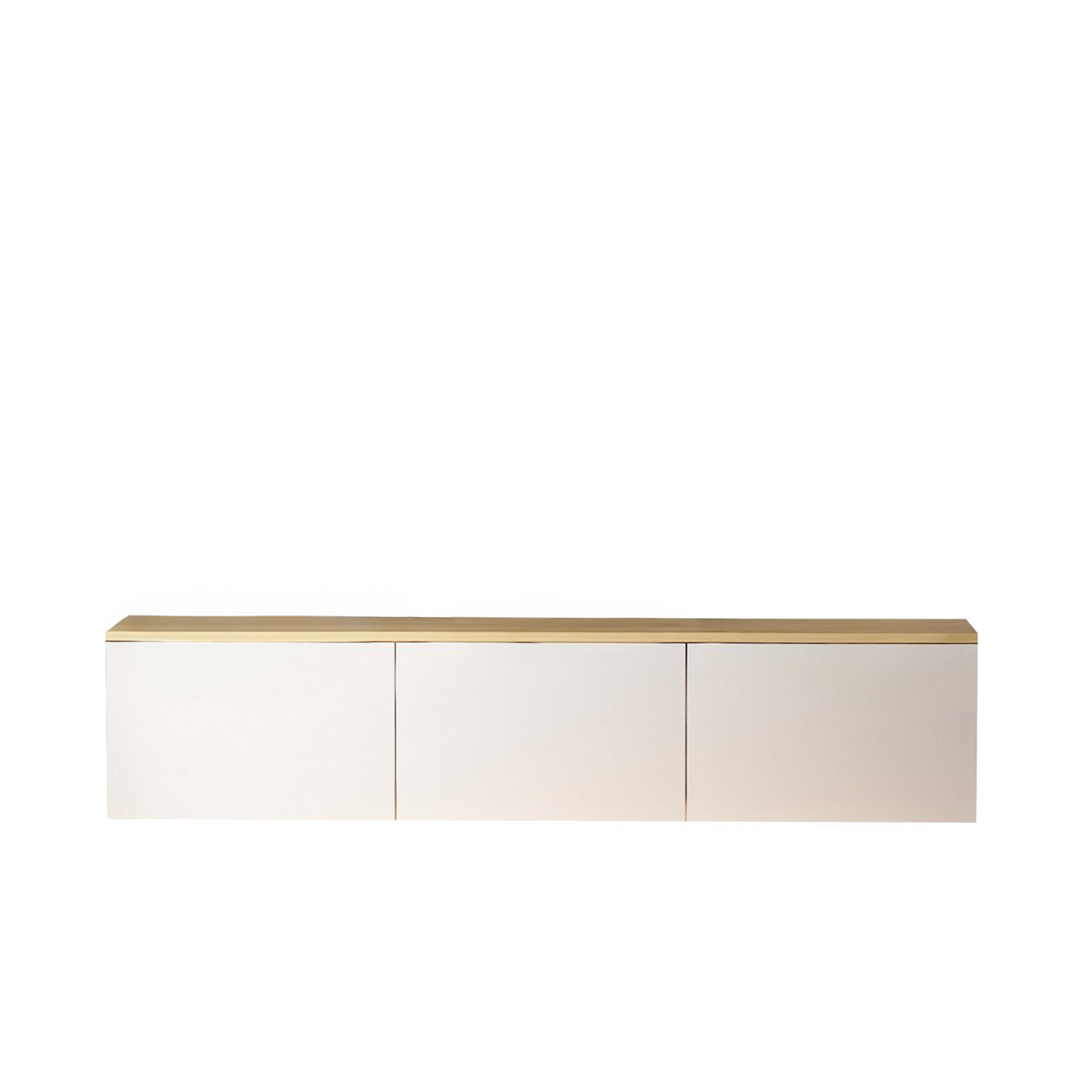 Norda Design moderne TV-benk med LED-lys, hvit og eik, 160 cm | 100% melaminbelagt, veggmonterbar, stilig design