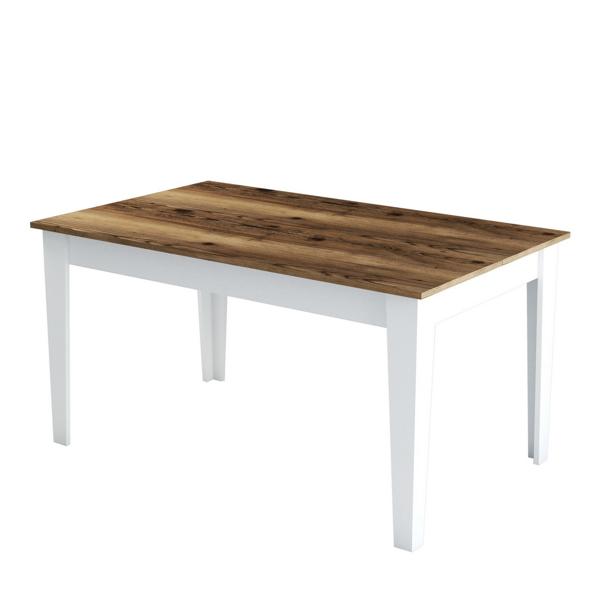 Norda Design tradisjonelt spisebord, valnøtt og hvit, 145 x 75 x 88 cm | 100% melaminbelagt, 18 mm tykk | stilig og funksjonell