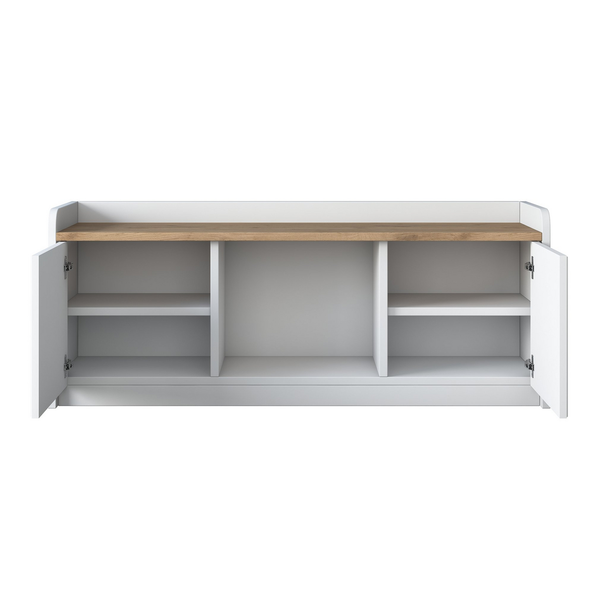 Norda Design moderne skoskap, hvit og valnøtt, 120 x 45 x 40 cm | 100% melaminbelagt, MDF-dører med membran | stilig oppbevaringsløsning