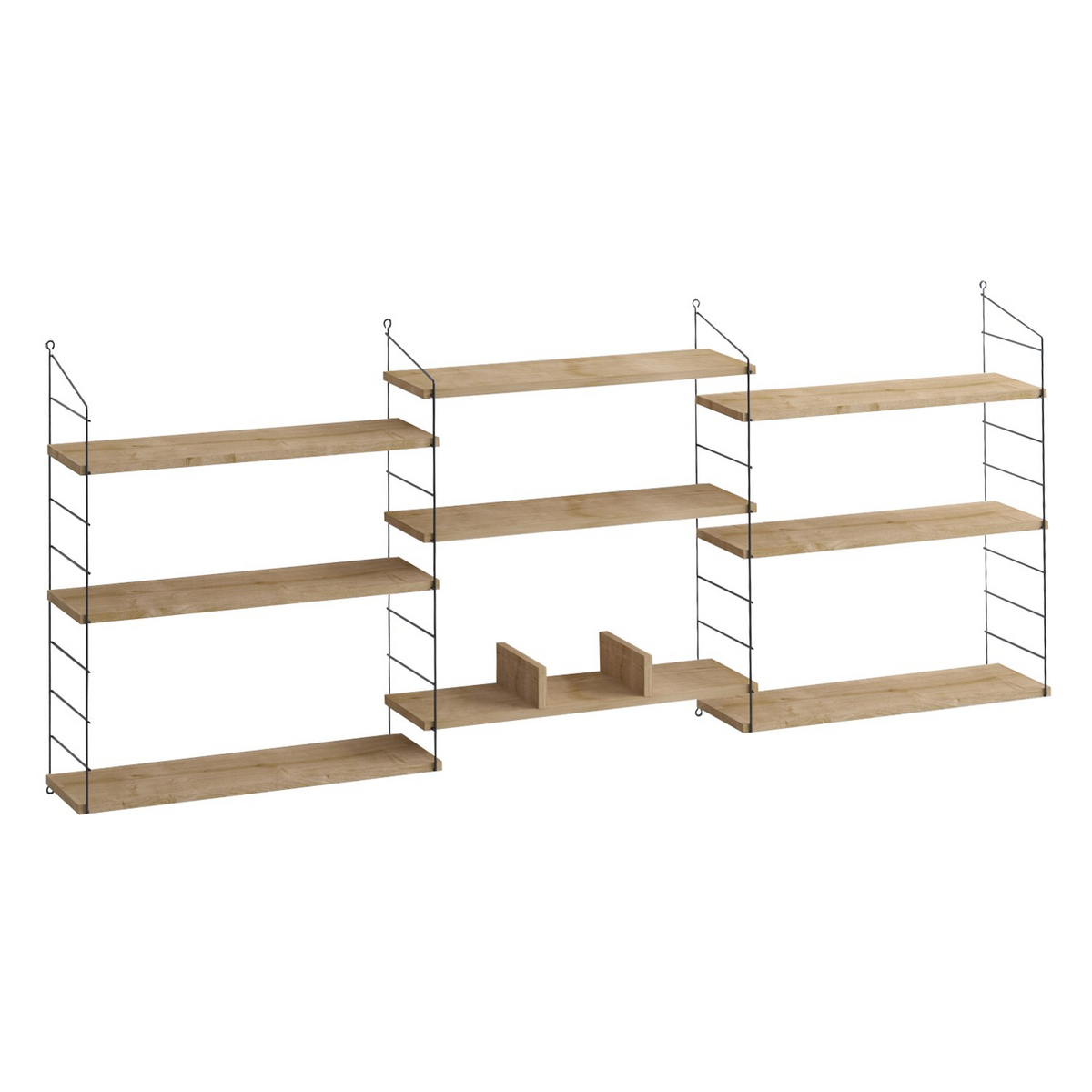 Norda Design moderne eik bokhylle, 85 x 216 x 20 cm | 100% melaminbelagt, 18 mm tykk | stilig og funksjonelt design