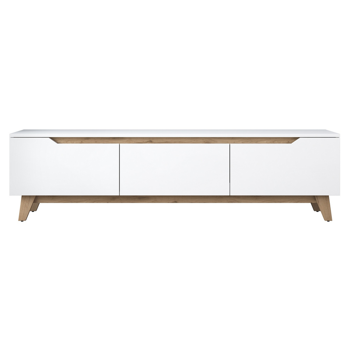 Norda Design moderne TV-benk med mulighet for veggmontering, hvit og valnøtt, 180 cm | 100% melaminbelagt, 18 mm tykk