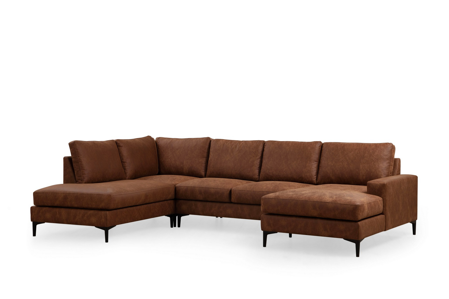 Norda Design stilig hjørnesofa, kamelfarge, 200x314x155 cm | bøkramme, 100% polyester, kan renses