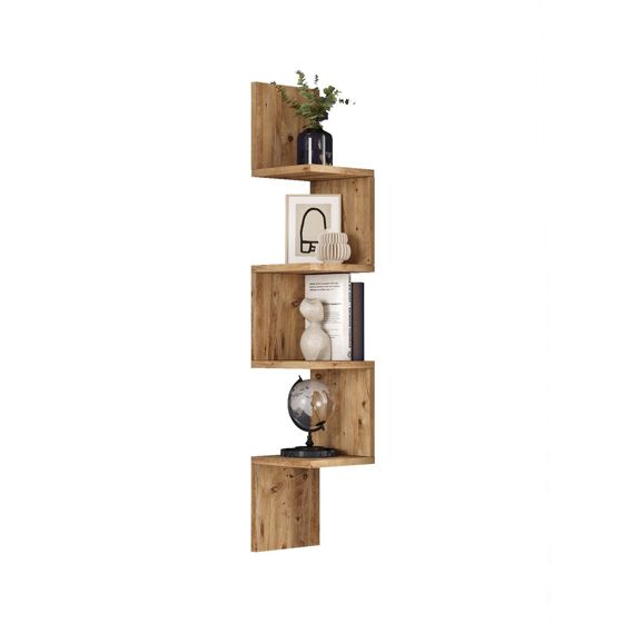 Norda Design moderne rustikk vegghylle, Atlantic-furu, 22x117.2x22 cm | 100% melaminbelagt, 18 mm tykk | stilig oppbevaring
