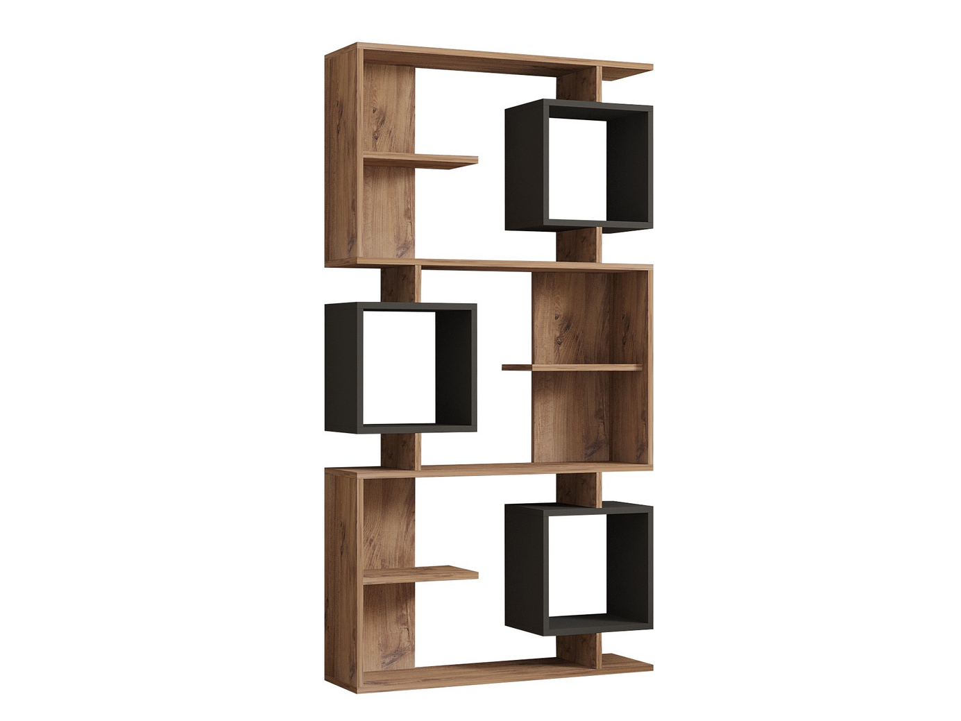 Norda Design moderne bokhylle, Atlantic-furu og antrasitt, 90 x 171.9 x 24.6 cm | 100% melaminbelagt, 18 mm tykk