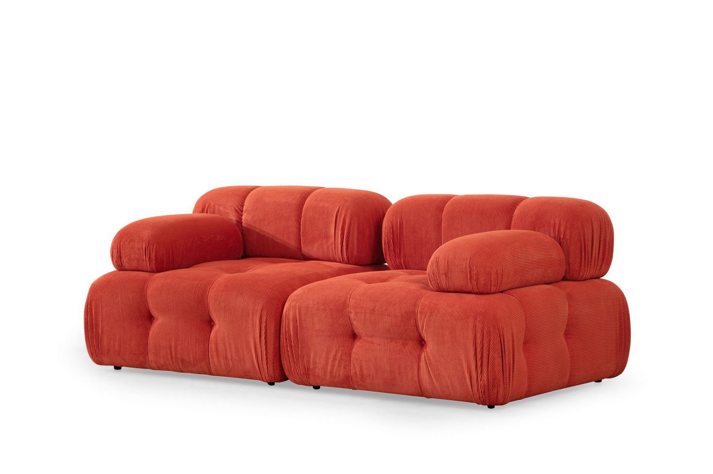 Norda Design stilig 2-seters sofa, rød, 200x100x80 cm | bøkramme, 100% polyester, stoff som kan renses | moderne design
