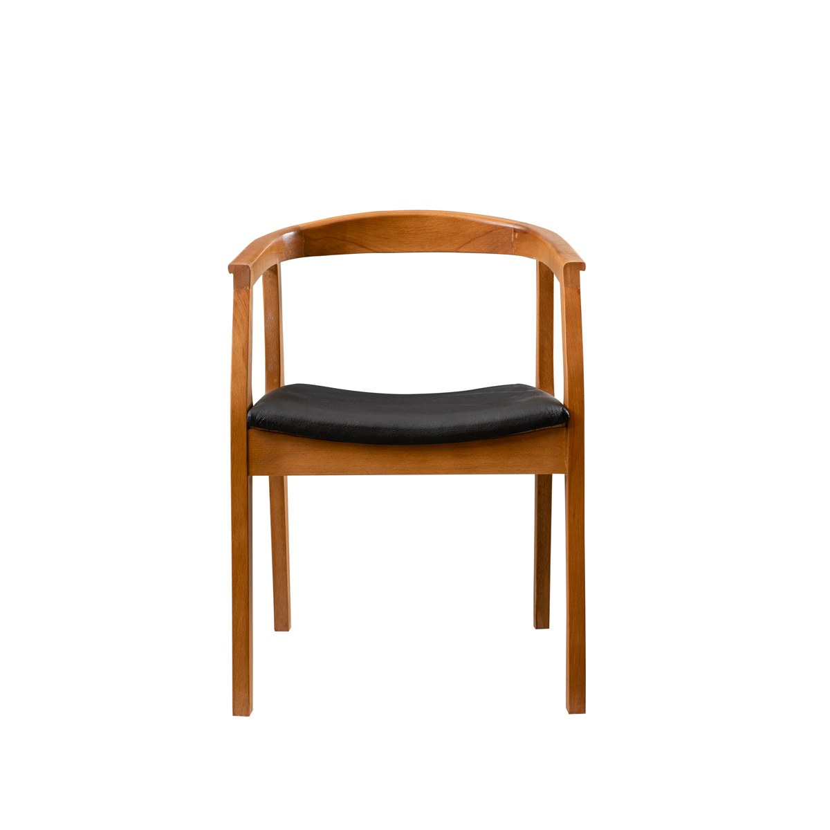 Norda Design moderne skandinavisk stol, 100% bøketre, kunstskinn, valnøtt og svart, 50x70x53 cm | stilig og slitesterk