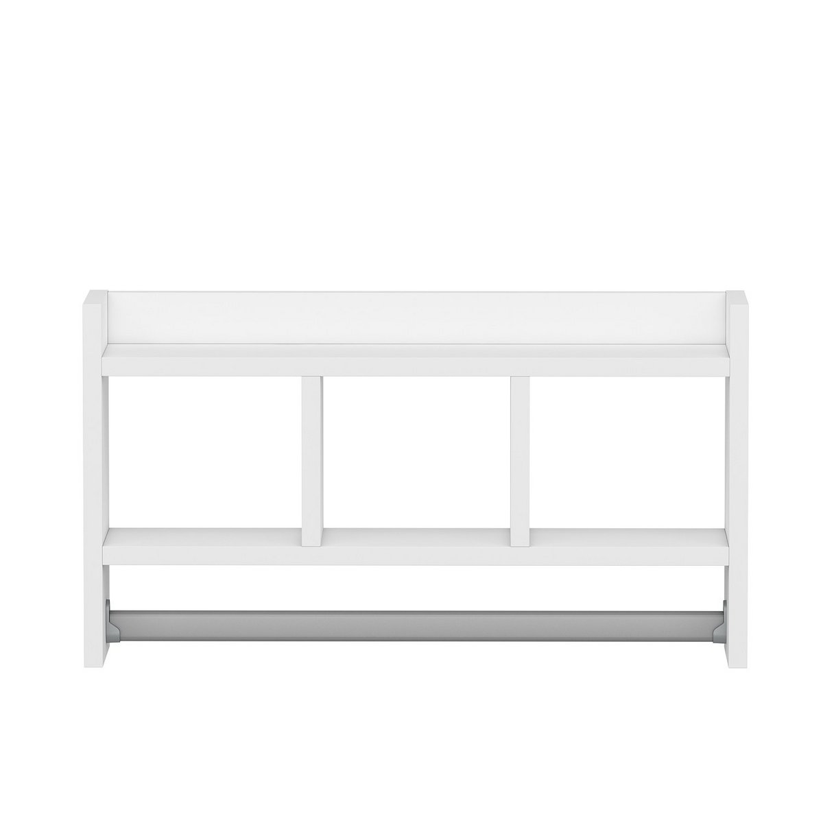 Norda Design moderne hvit vegghylle, 63.6 x 35 x 14.6 cm | 100% melaminbelagt sponplate, 18 mm tykk | stilig oppbevaringsløsning