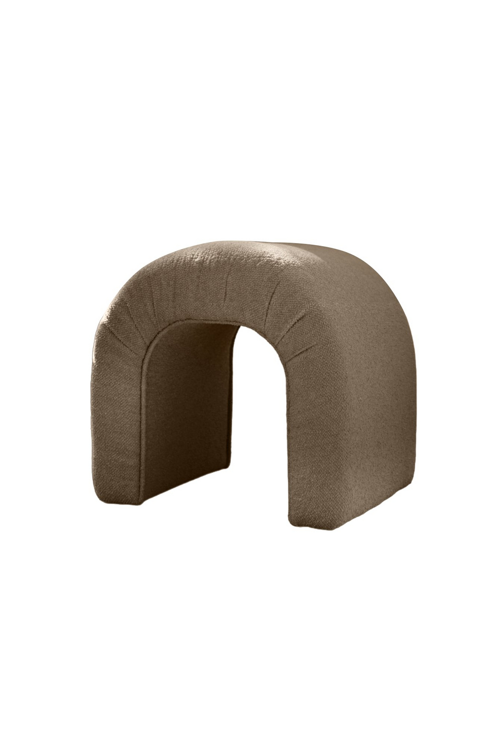 Norda Design stilig brun puff, 51 x 45 x 46 cm, 100% polyester teddystoff, bøkramme | koselig og moderne detalj