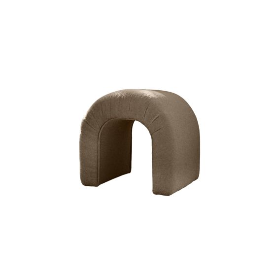 Norda Design stilig brun puff, 51 x 45 x 46 cm, 100% polyester teddystoff, bøkramme | koselig og moderne detalj