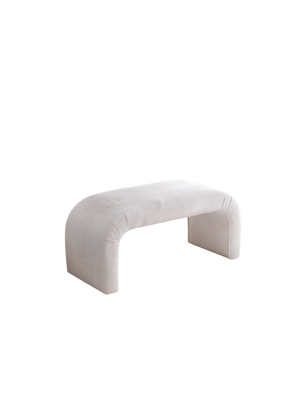 Norda Design elegant hvit puff, fløyelskordfløyel, 106 x 45 x 46 cm | 100% polyester, bøkramme | stilig og allsidig