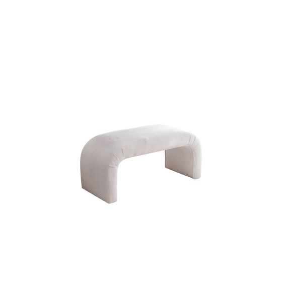 Norda Design elegant hvit puff, fløyelskordfløyel, 106 x 45 x 46 cm | 100% polyester, bøkramme | stilig og allsidig