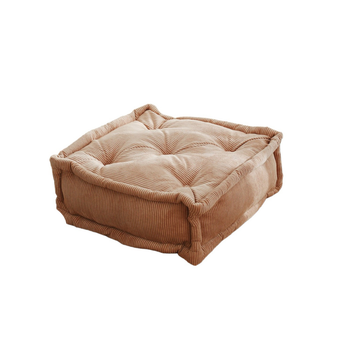 Norda Design luksuriøs kamelfarget fløyel pute, 55 x 55 x 16 cm | myk skum-/fiberfylling | perfekt for hjemmeinnredning