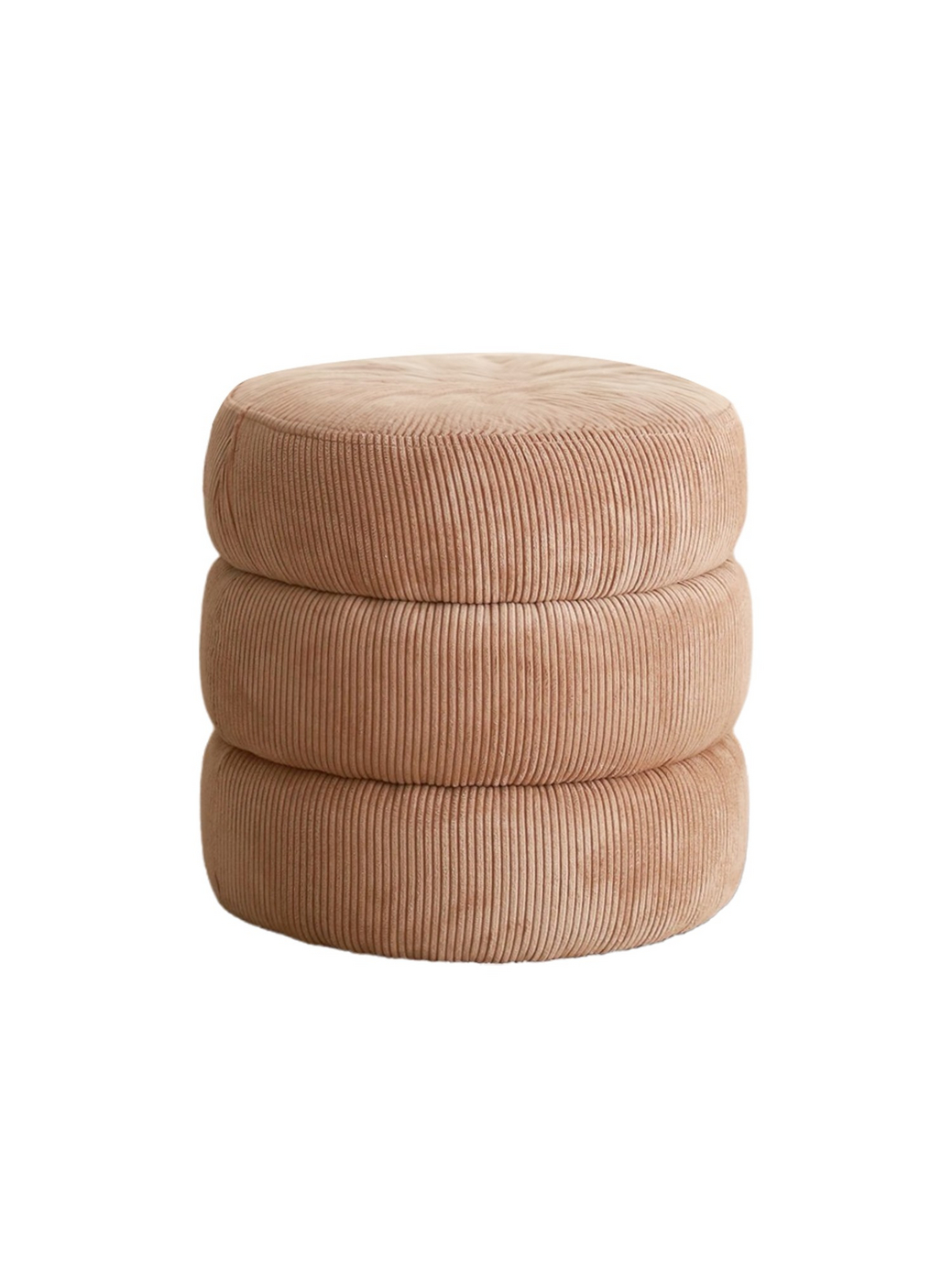 Norda Design stilig kamel puff, 40x40x40 cm, 100% treramme, myk teddystoff | perfekt for moderne innredning