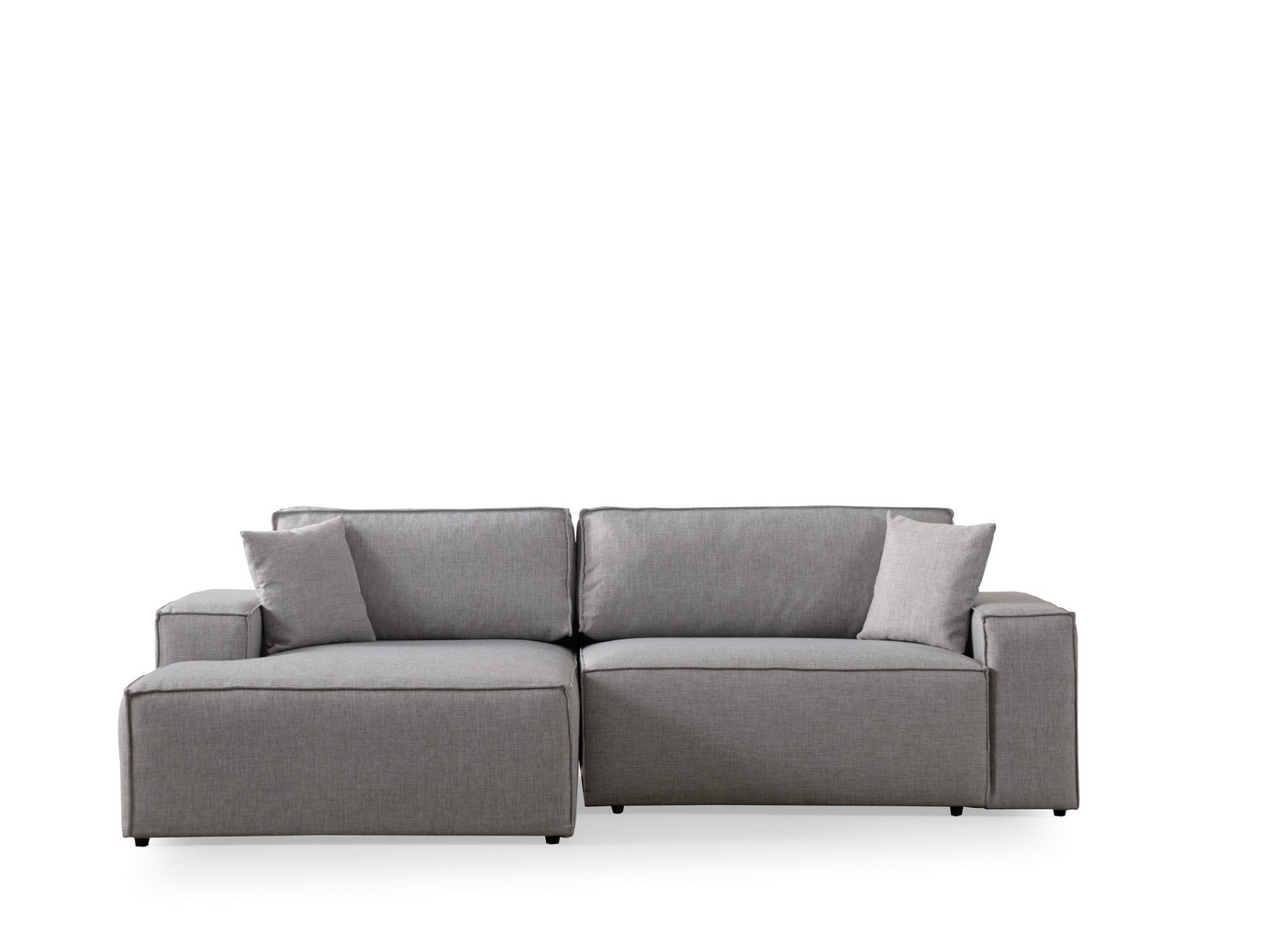 Norda Design stilig hjørnesovesofa, lysegrå, 260 cm | bøkramme, 100% polyester, glidemekanisme | perfekt for moderne oppholdsrom