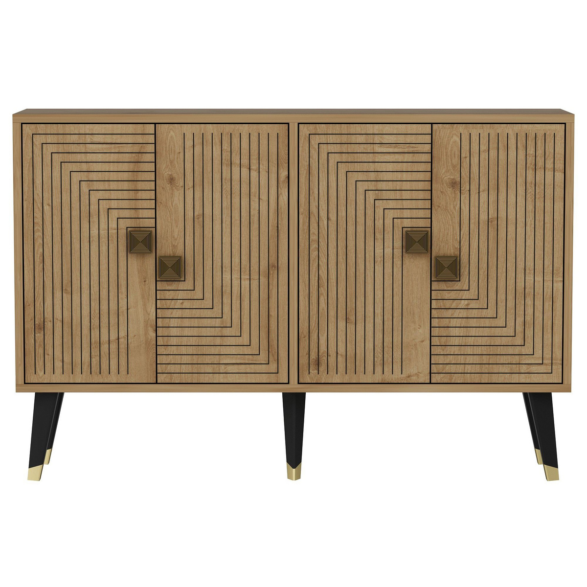 Norda Design moderne konsollbord, safir-eik og gull, 120 x 80 x 30 cm | 100% melaminbelagt, 18 mm tykk | stilig og funksjonelt design