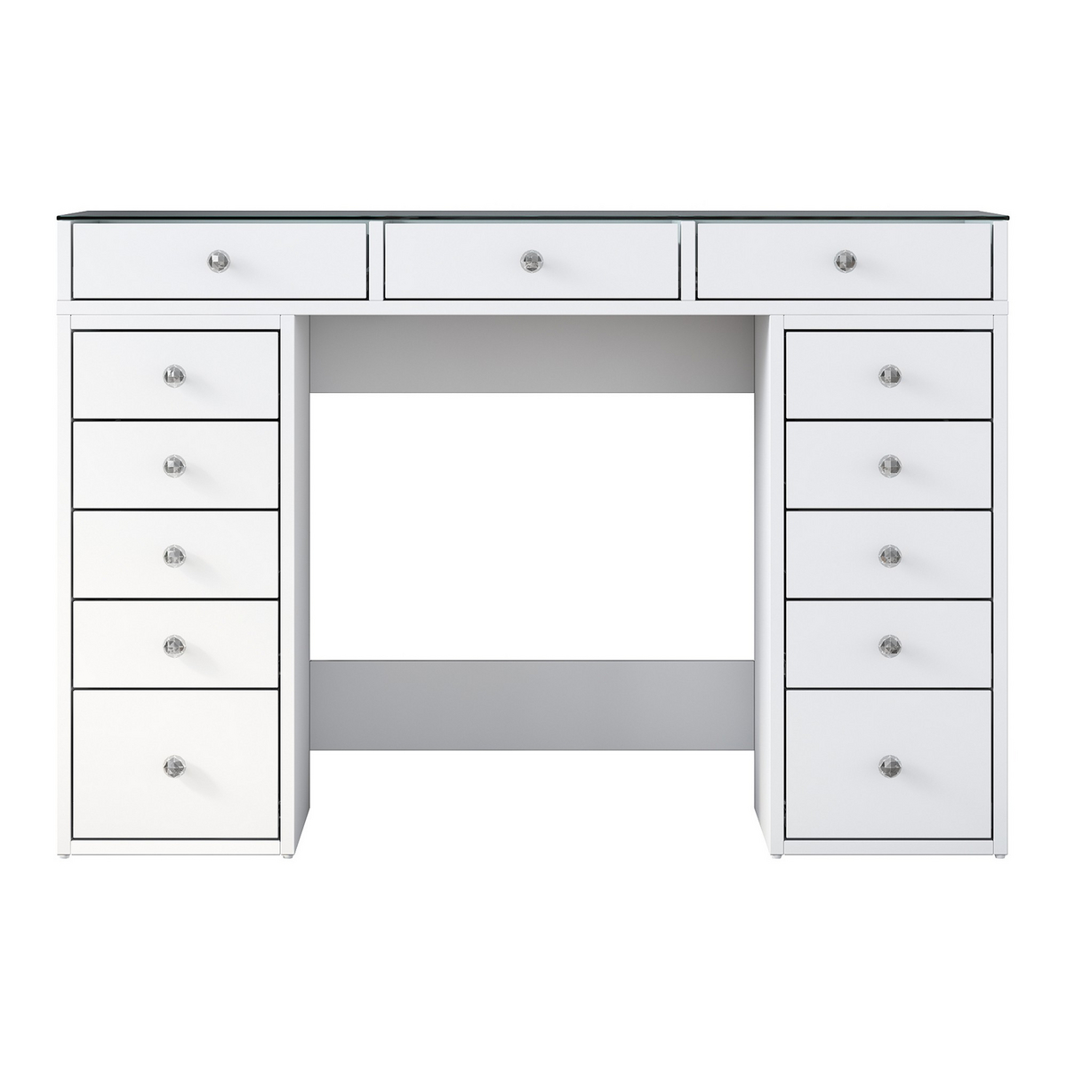 Norda Design moderne hvitt sminkebord, 120 cm | 100% melaminbelagt E1 sponplate, 18 mm tykk | stilig og funksjonell