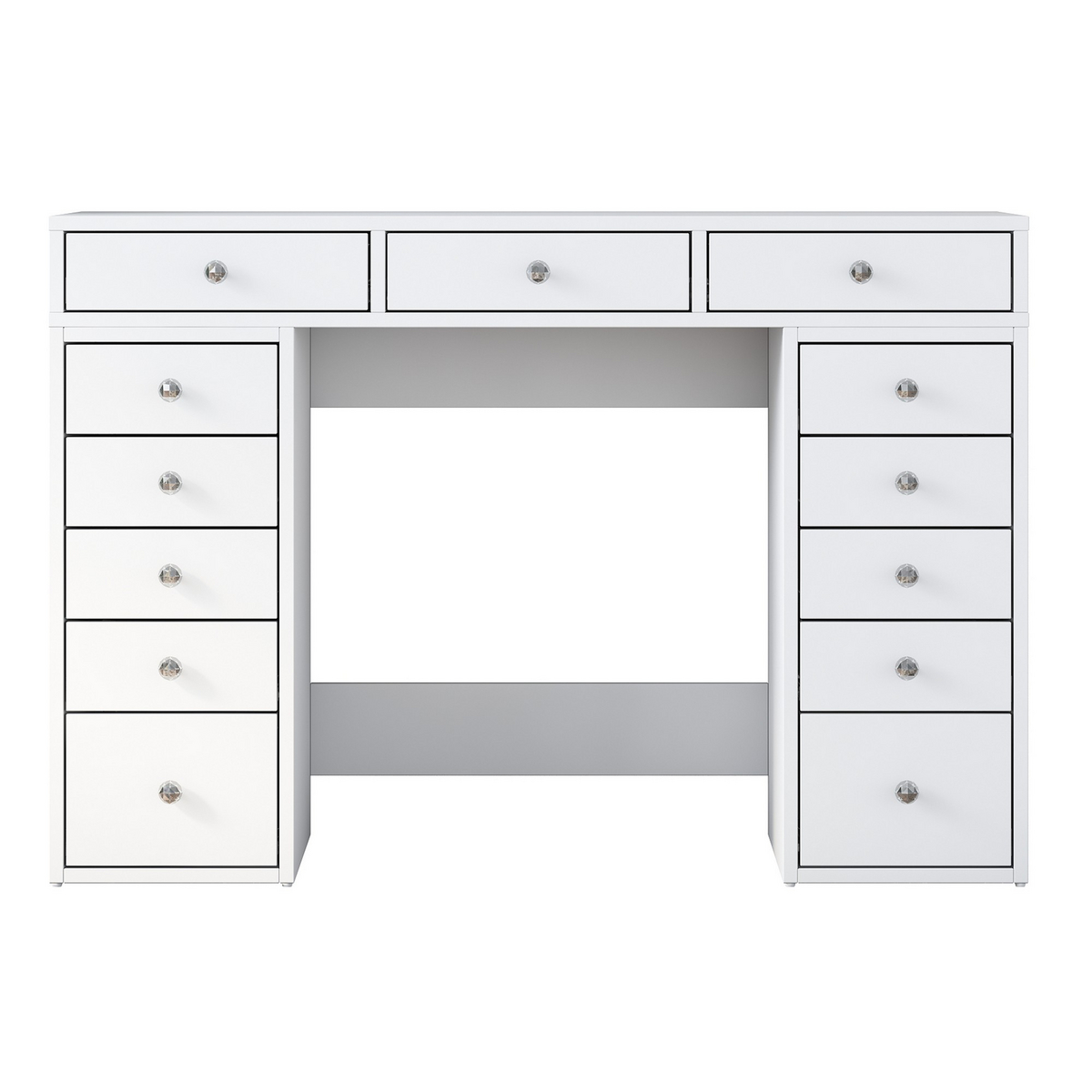 Norda Design moderne hvitt sminkebord, 120 cm | 100% melaminbelagt E1 sponplate, 18 mm tykk | stilig og funksjonell