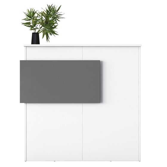 Norda Design moderne resepsjonsbord, hvit og antrasitt, 110 x 110 x 40 cm | 100% melaminbelagt E1 sponplate, 18 mm