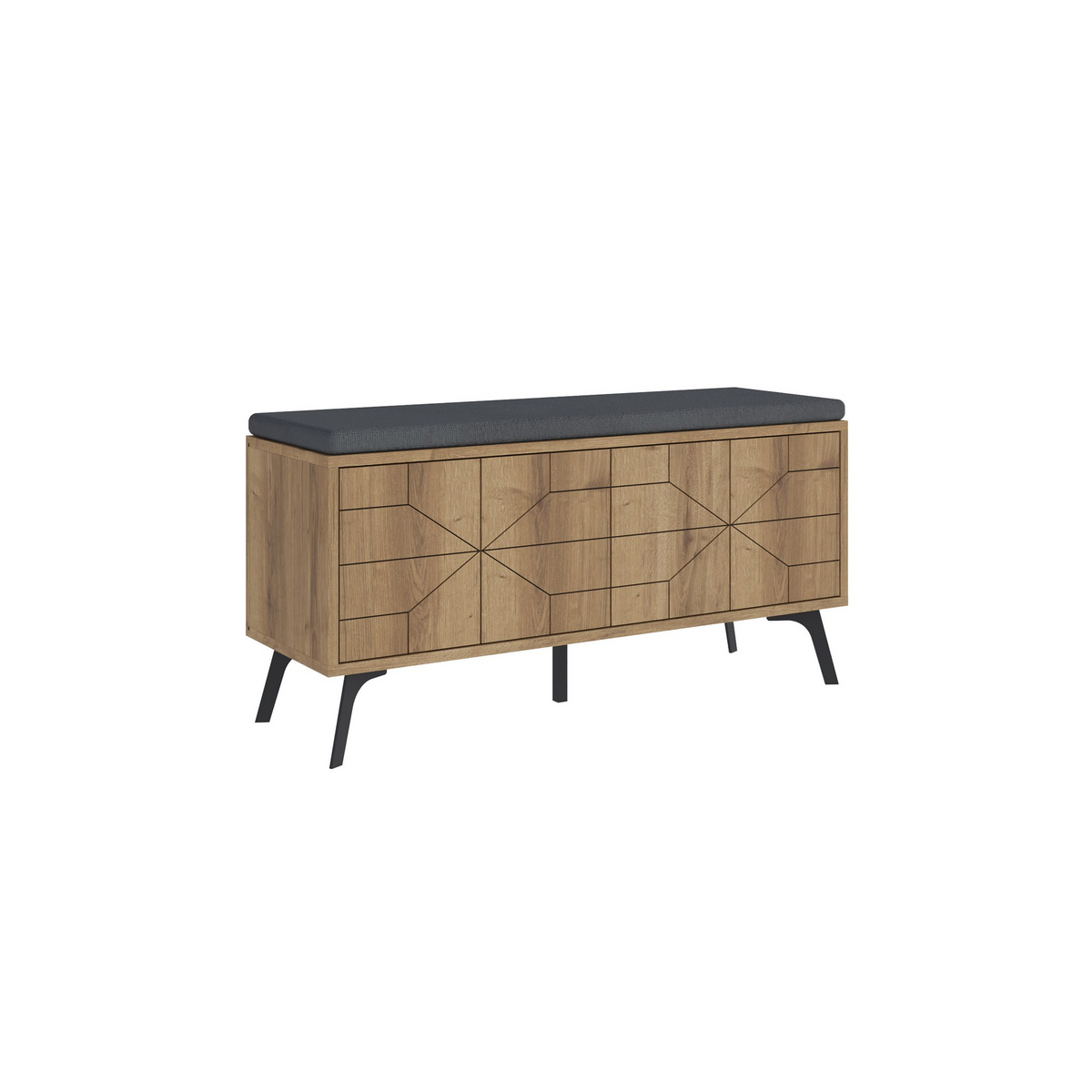 Norda Design moderne skoskap med myktlukkende hengsler, 100% melaminbelagt, brun, 107x55x35 cm, metallben
