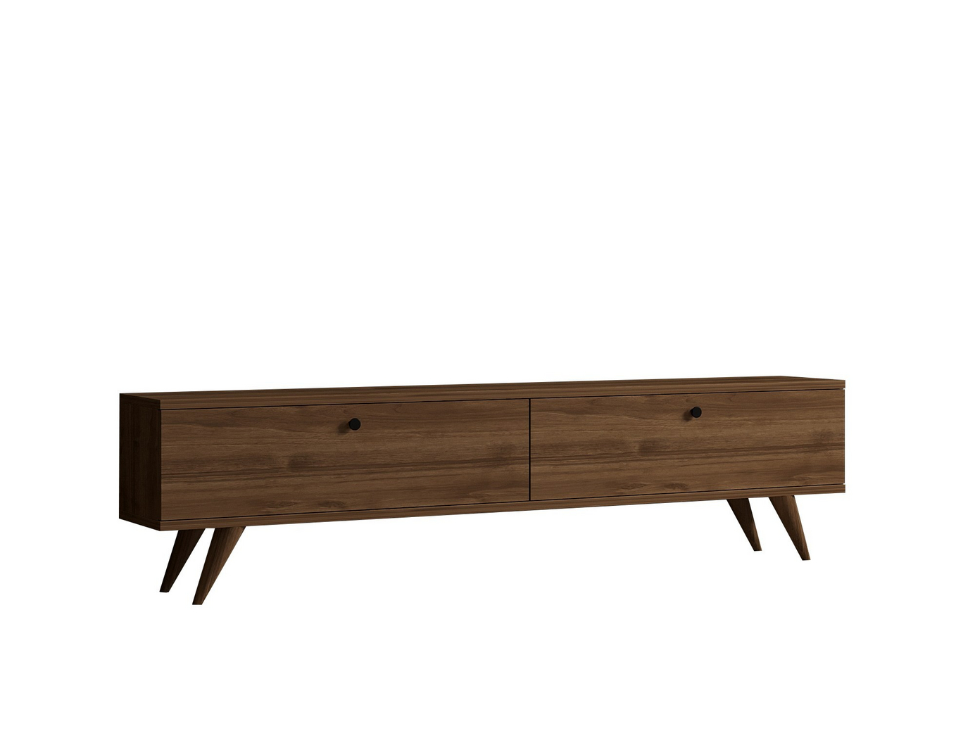 Norda Design moderne valnøtt TV-benk, 160 cm | 100% melaminbelagt, 18 mm tykk, flere hyller og oppbevaring | stilig skandinavisk design