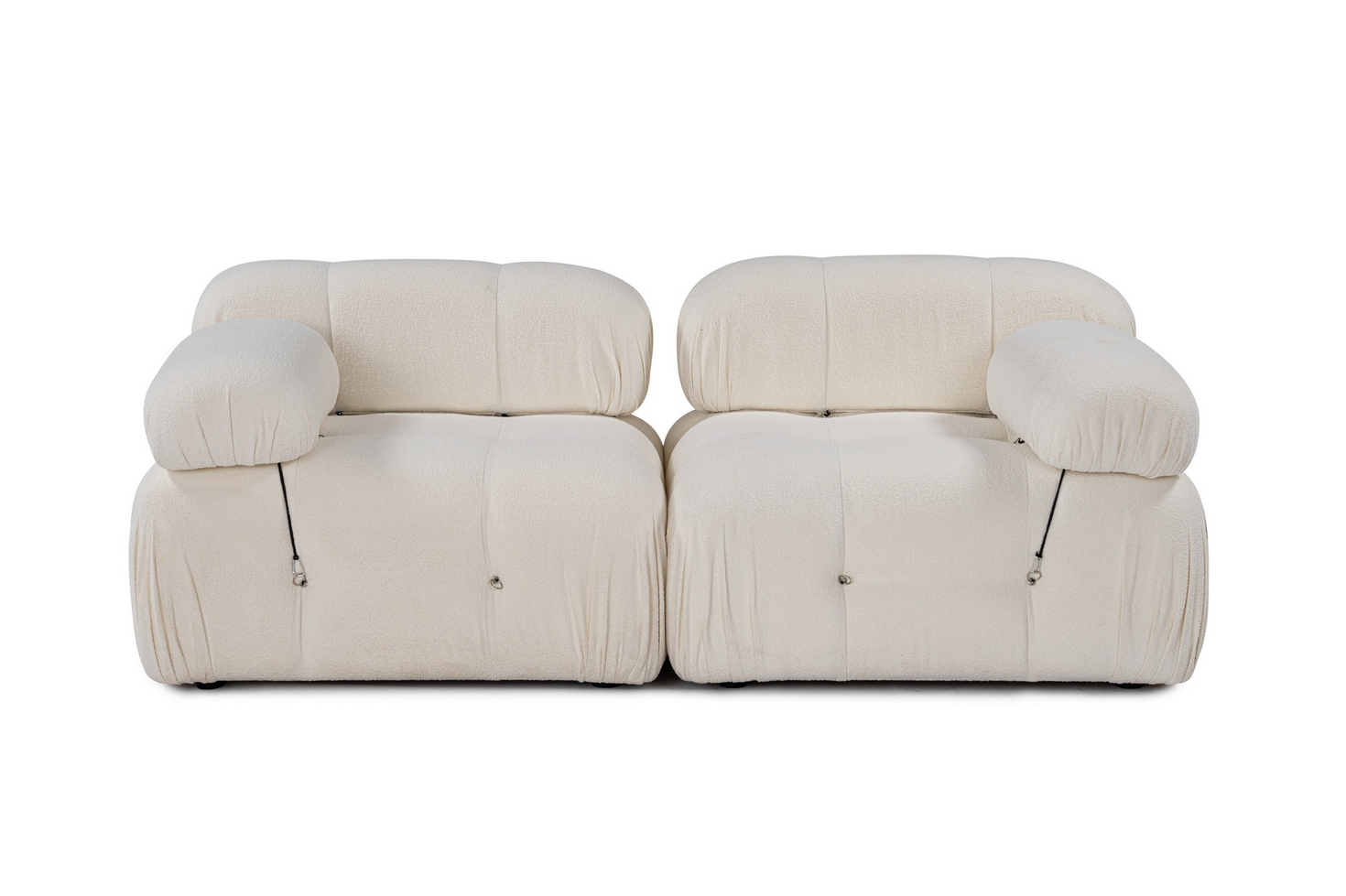 Norda Design elegant 2-seters sofa, krem, 190x95x75 cm | bøkramme, 100% polyester, avtakbar rygg og armlener