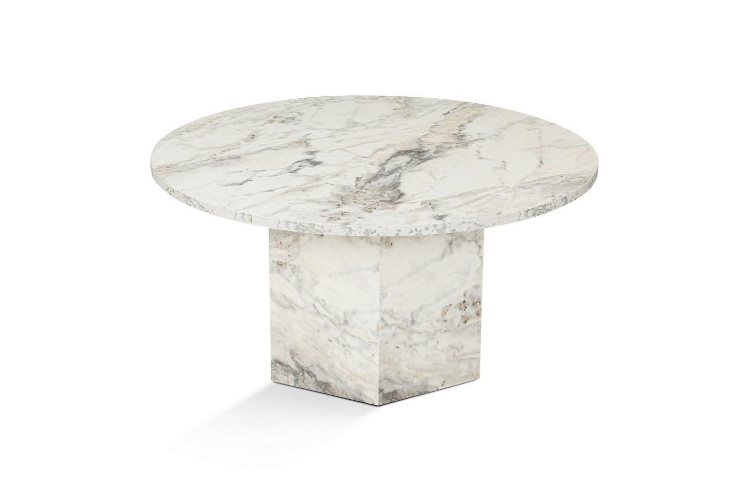 Moderne Freesia-marmorert sofabord, 80 x 80 x 40 cm | 100 % MDF, 18 mm tykk | Stilrent og funksjonelt design