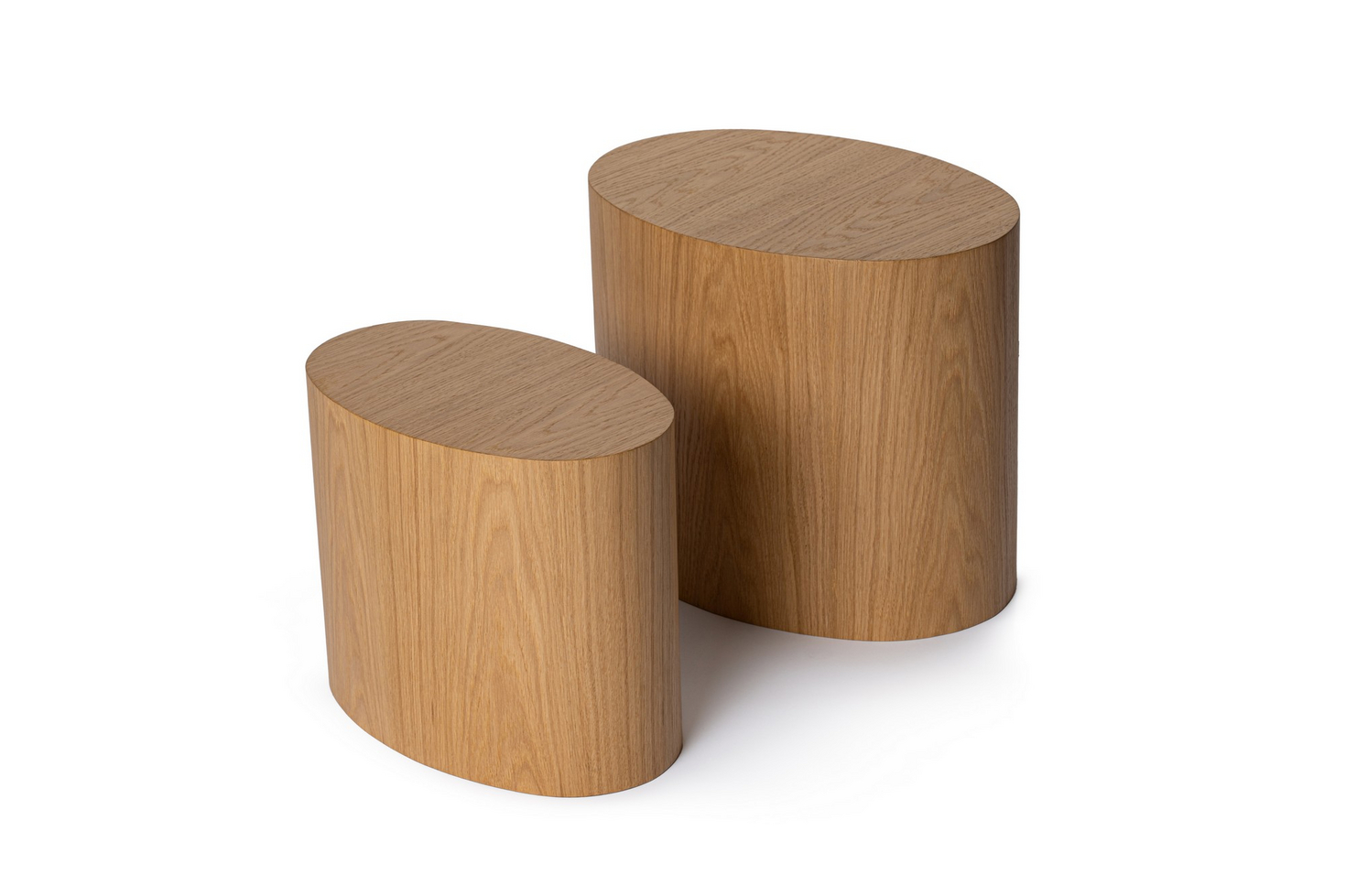 Moderne sidebordsett (2 deler), naturlig eikefinish, 34 x 49 x 40 & 25 x 41 x 33 cm | 100 % MDF | Stilrent og funksjonelt