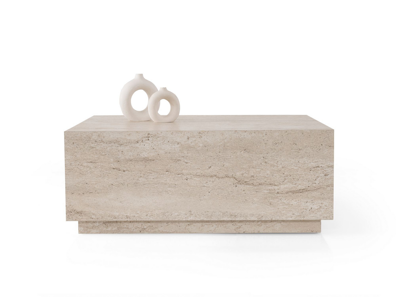Norda Design moderne sofabord, travertinfarge, 90x35.5x90 cm | 100% melaminbelagt, 18mm tykkelse | stilig og slitesterk