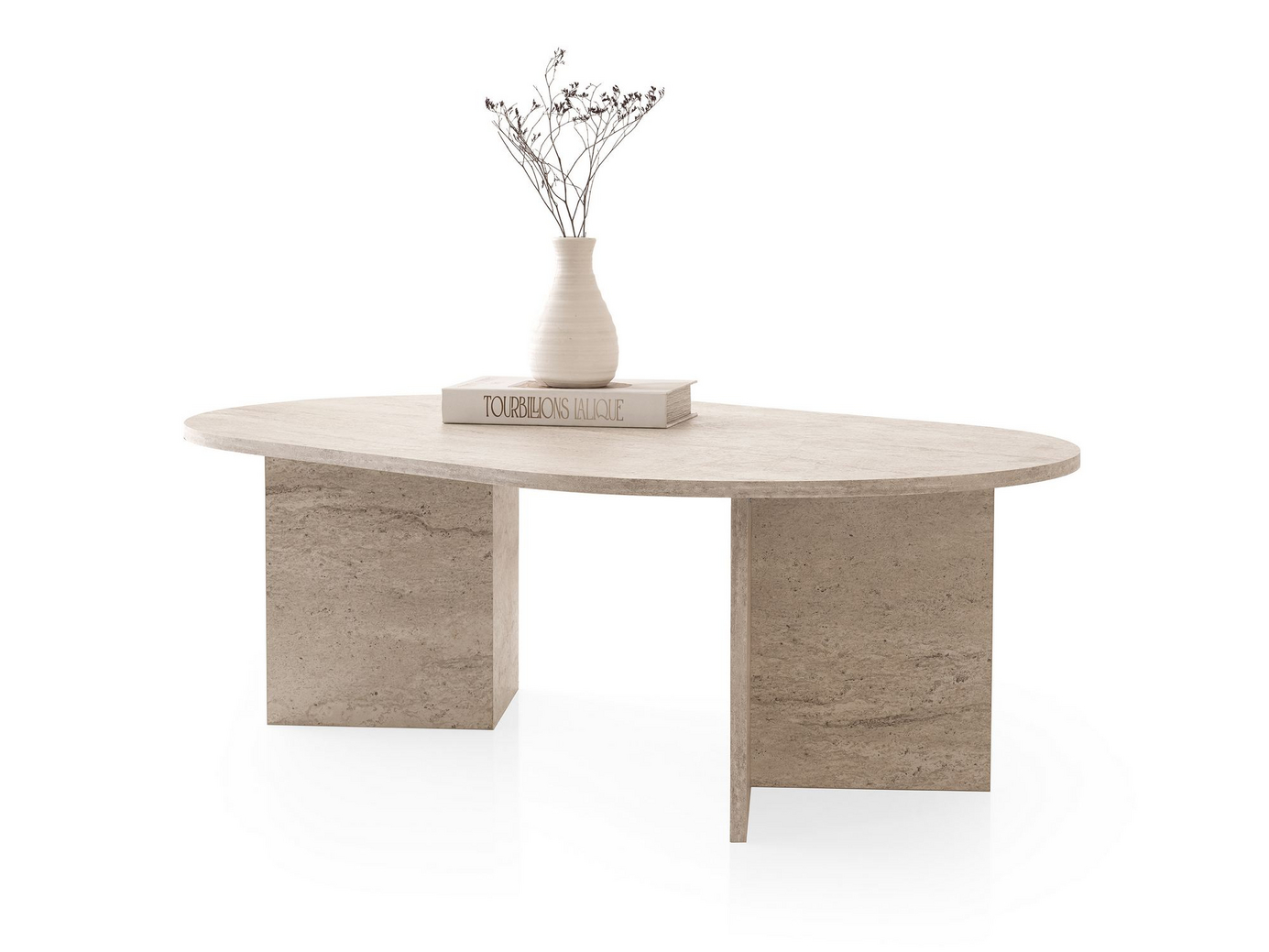 Norda Design moderne sofabord, travertinfarge, 128 x 42 x 80 cm | 100% melaminbelagt, 18 mm tykk | stilig og slitesterk
