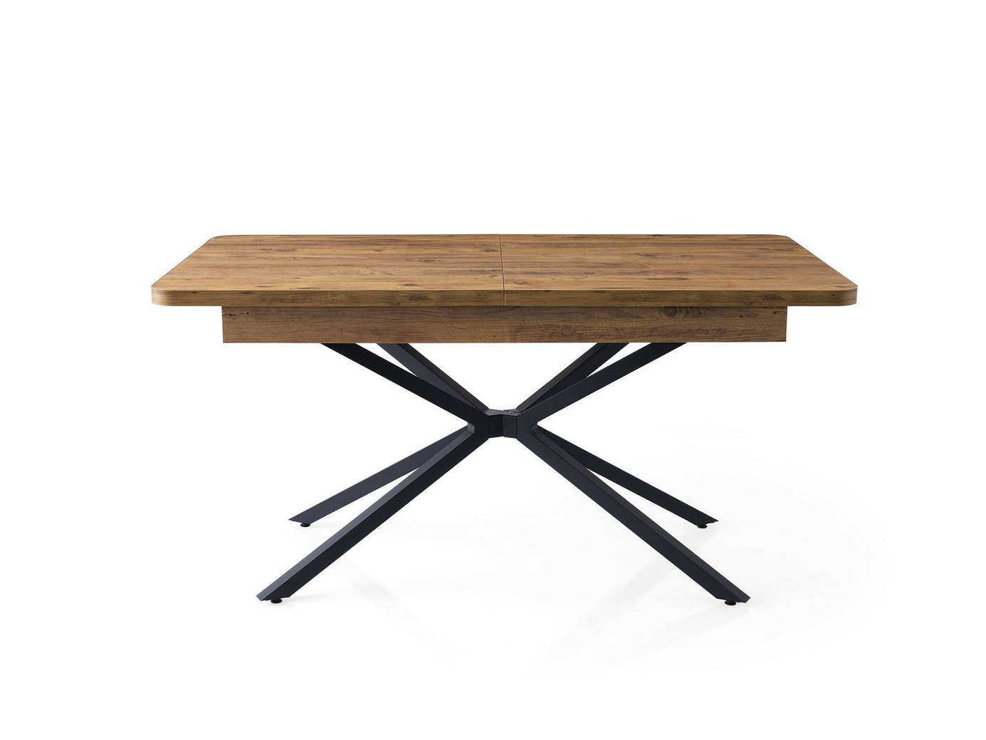 Norda Design uttrekkbart spisebord, brun, 160-200 cm | 100% melaminbelagt, jernben, moderne industriell design