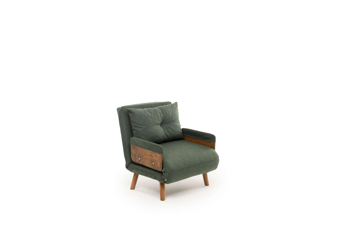 Norda Design moderne 1-seters sovesofa, grønn, 100% metallramme, 14-nivå justerbar rygg, 77x70x82 cm | stilig og funksjonell