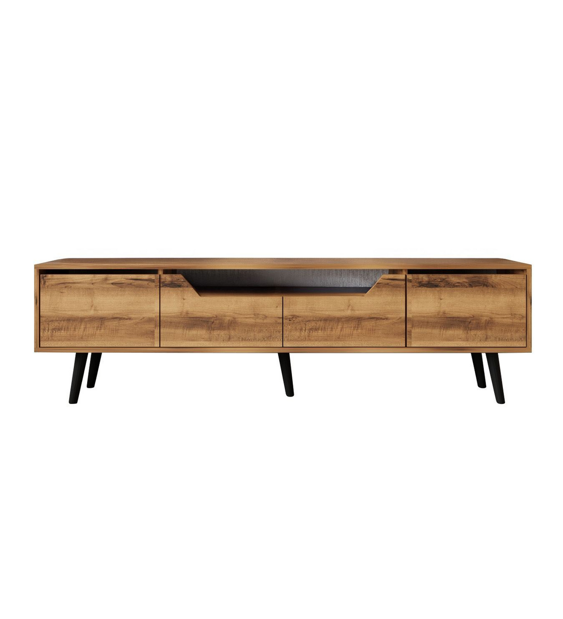 Norda Design moderne valnøtt TV-benk, 180 cm, 100% melaminbelagt sponplate, veggmonterbar, stilig og funksjonell