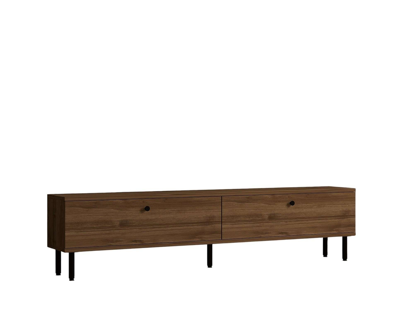 Norda Design moderne valnøtt TV-benk med metallben, 160 cm | 100% melaminbelagt, 18 mm tykk, stilig oppbevaring
