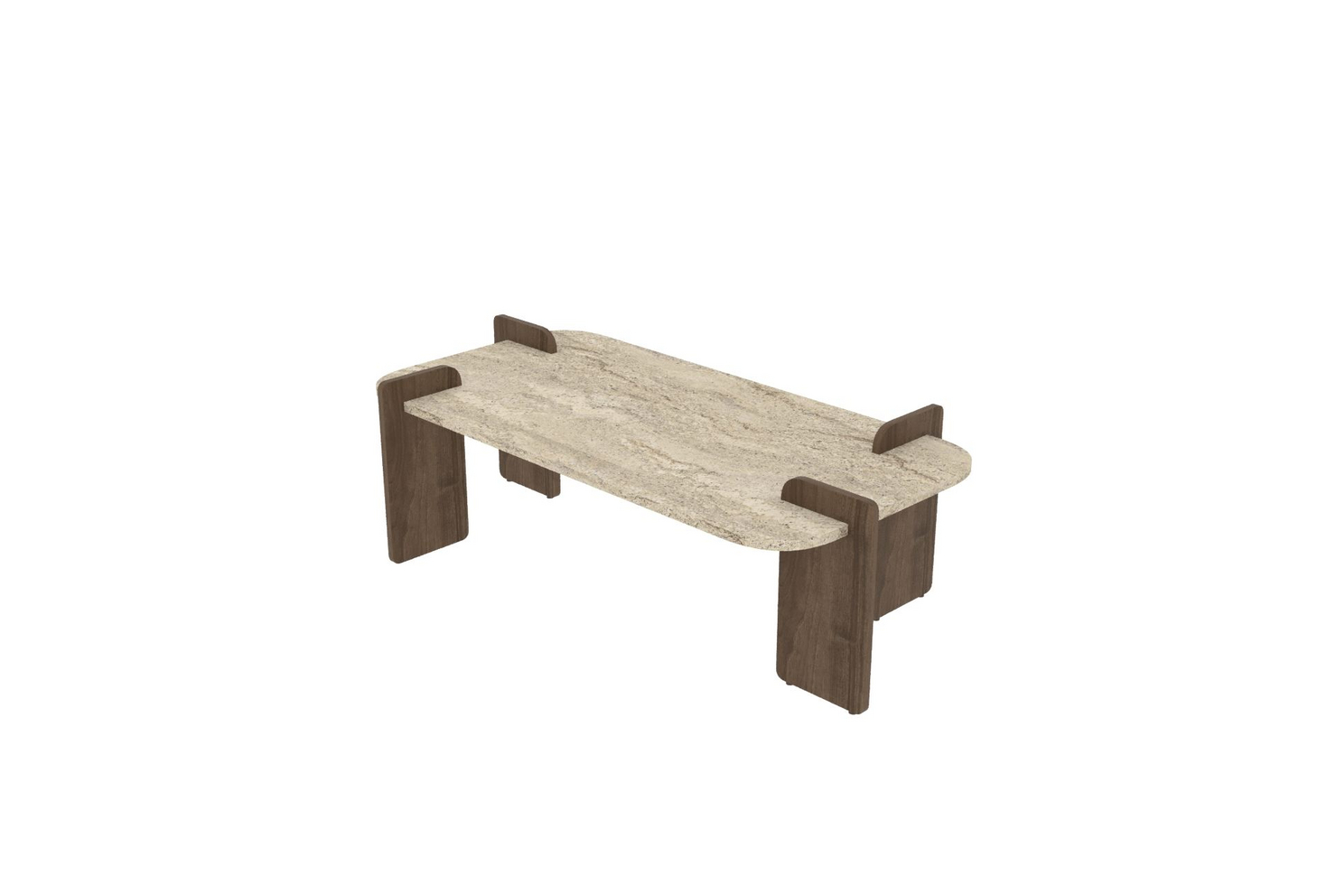 Norda Design moderne sofabord, 120 cm, travertin og valnøtt, 100% melaminbelagt sponplate | stilig og funksjonelt design