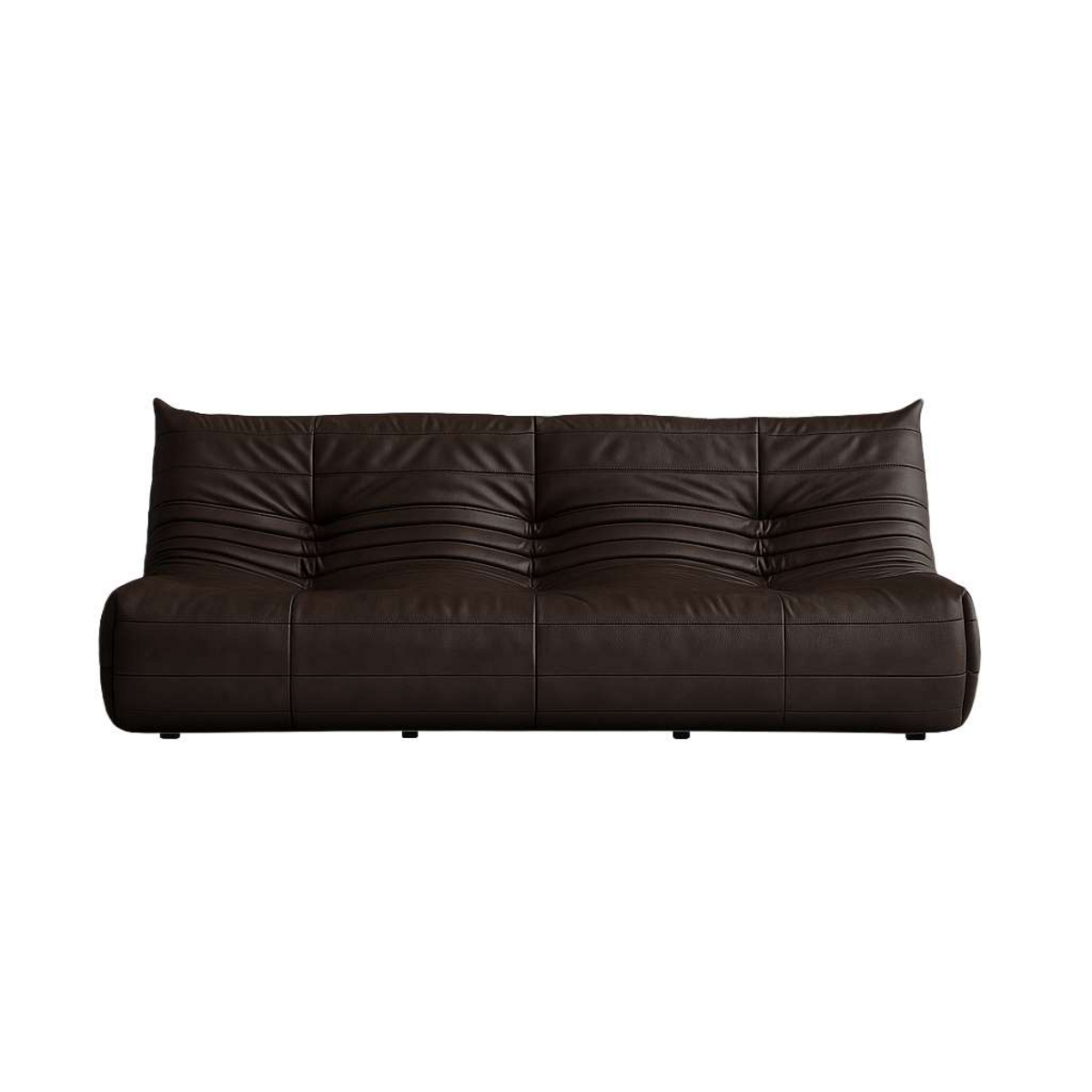 Norda Design stilig 3-seters sofa, brun, 210 x 100 x 80 cm | 100% polyester, fast skum, kan renses | moderne komfort