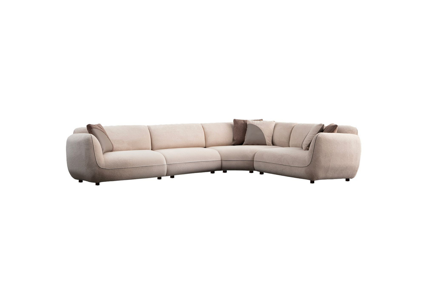 Norda Design elegant krem hjørnesofa, 335x240 cm, 100% polyester, 28 DNS skum, treben | stilig og komfortabel