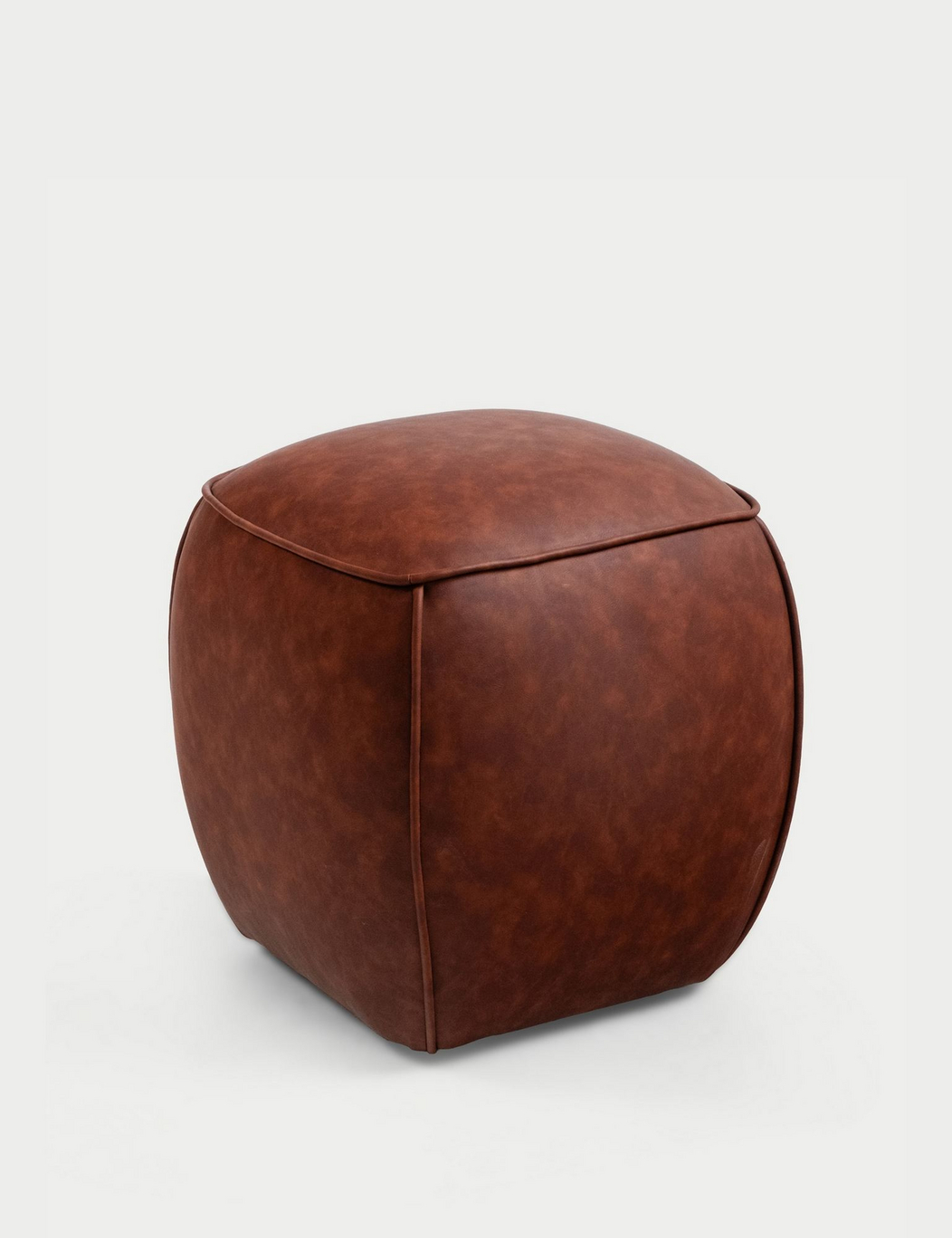 Norda Design stilig puff, 40 cm brun, 100% bøkramme og vegansk skinn, 44 cm høyde | perfekt for moderne innredning