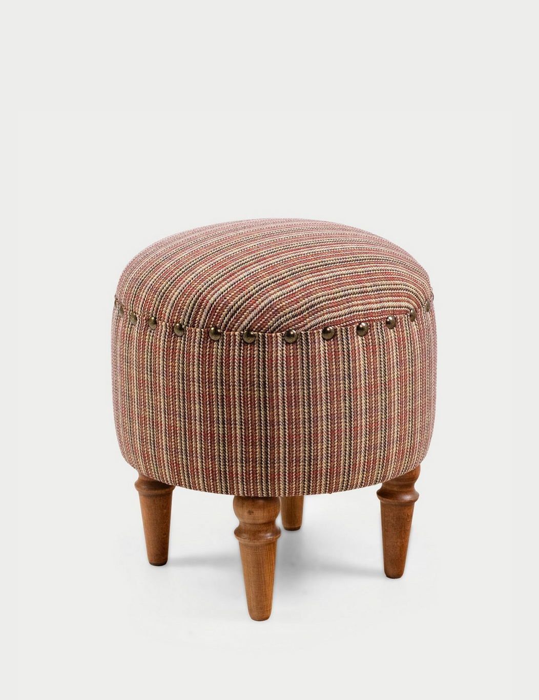 Norda Design stilig puff med bøkramme og valnøttben, 38x45x38 cm, 100% vevd stoff | perfekt for hjemmeinnredning