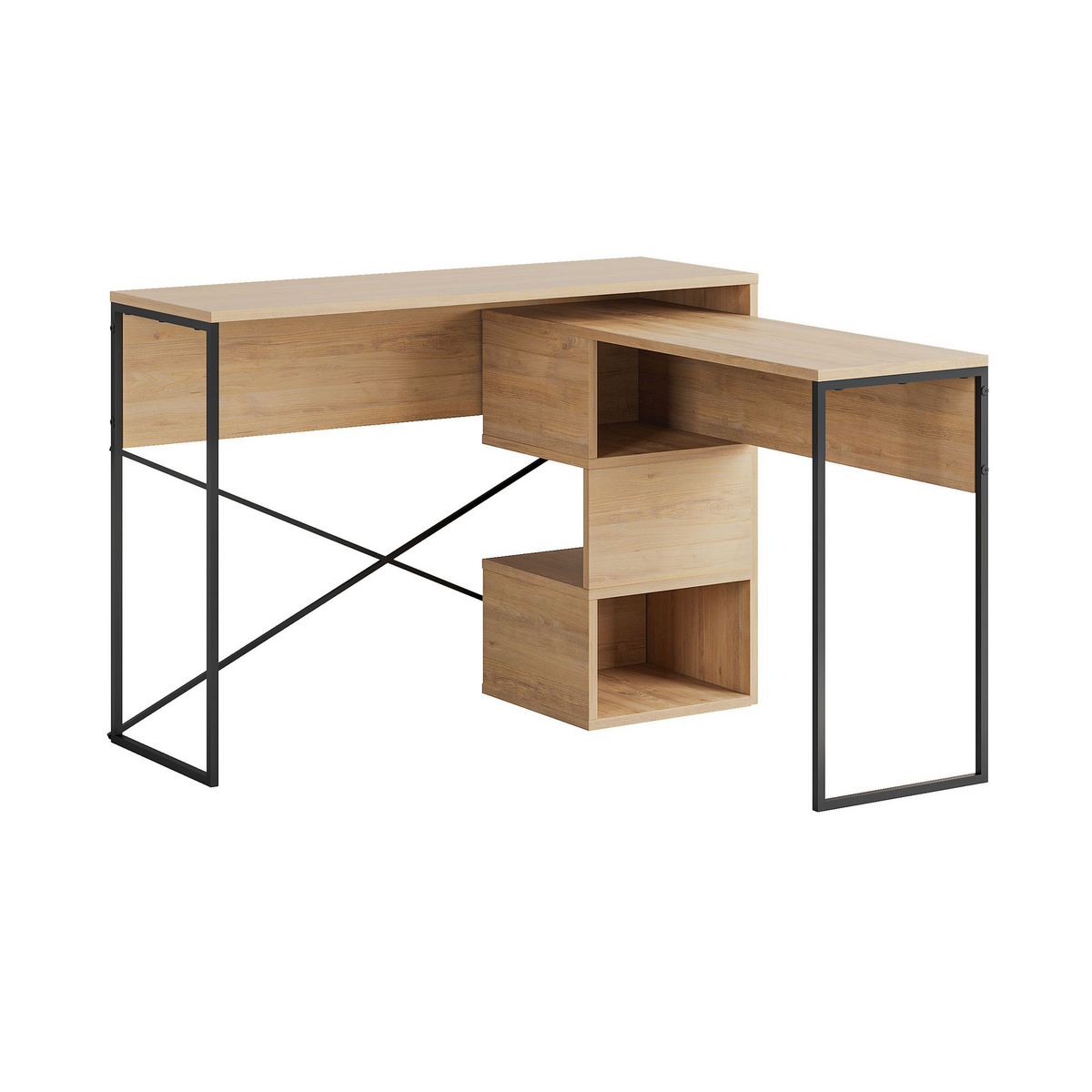 Norda Design Skrivebord Badau, sapphire eik, 102,5 × 110 × 77 cm