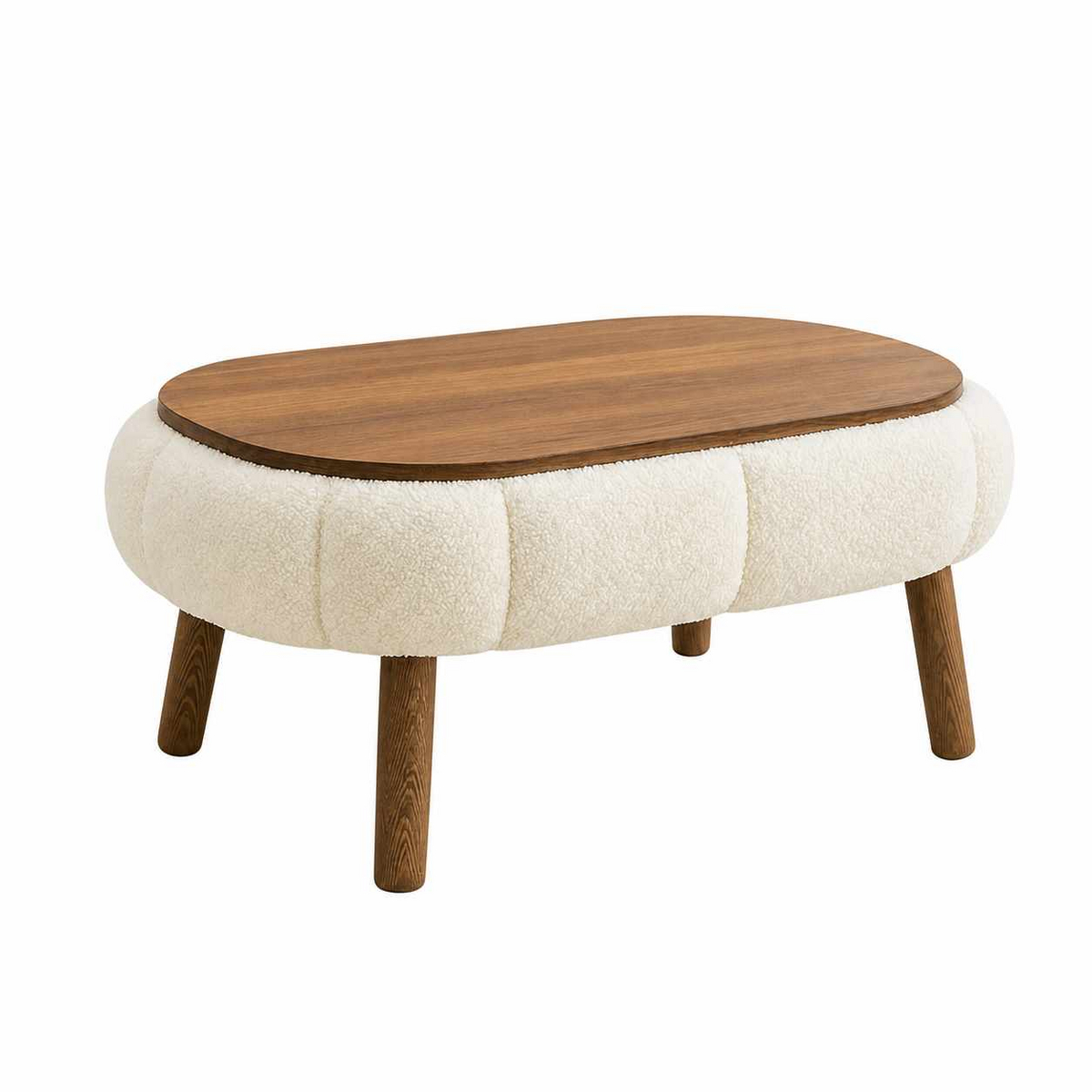 Norda Design Sofabord Papatya, hvit, 68 × 98 × 45 cm