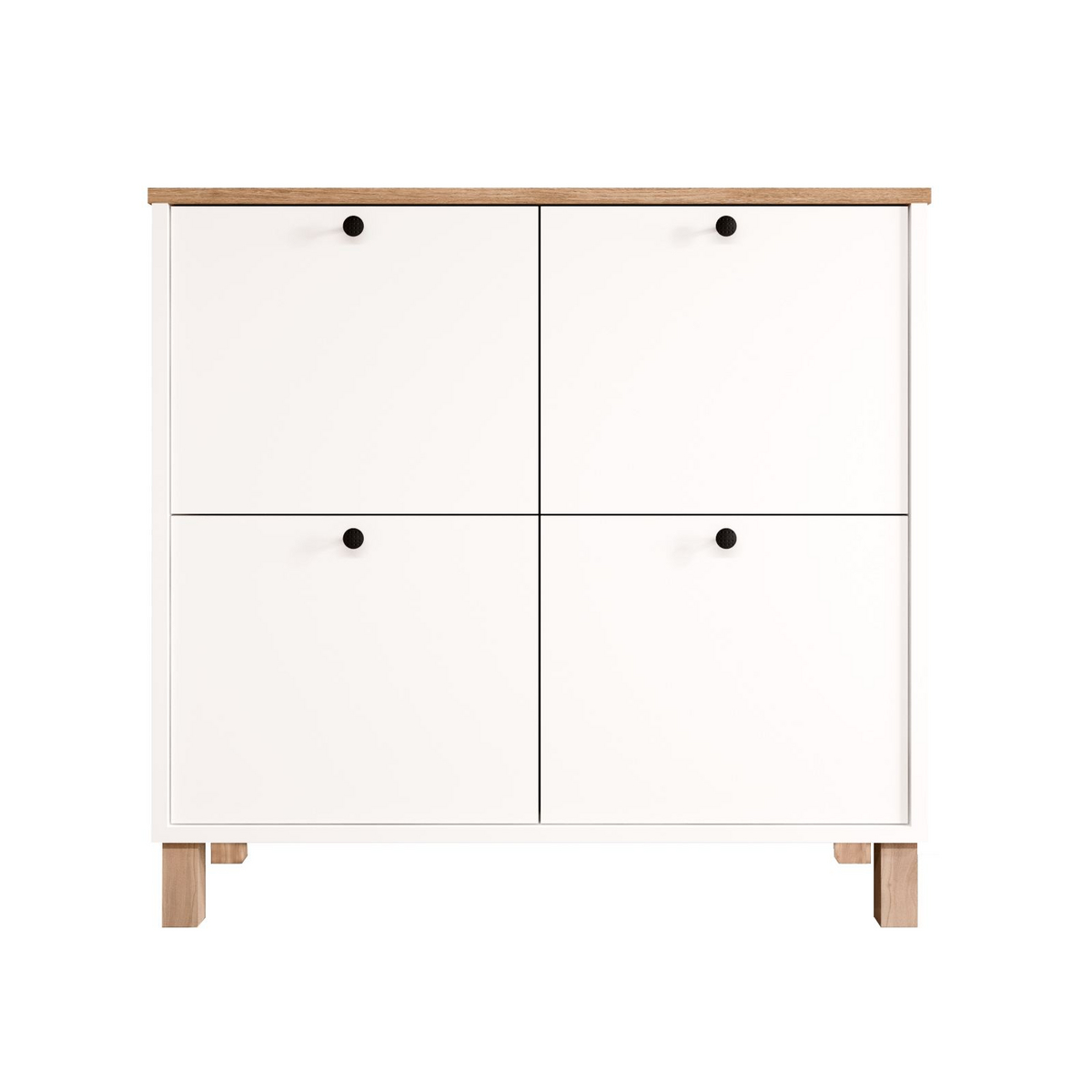 Norda Design Skoskap Nord, hvit/eik, 35 × 90 × 85,2 cm