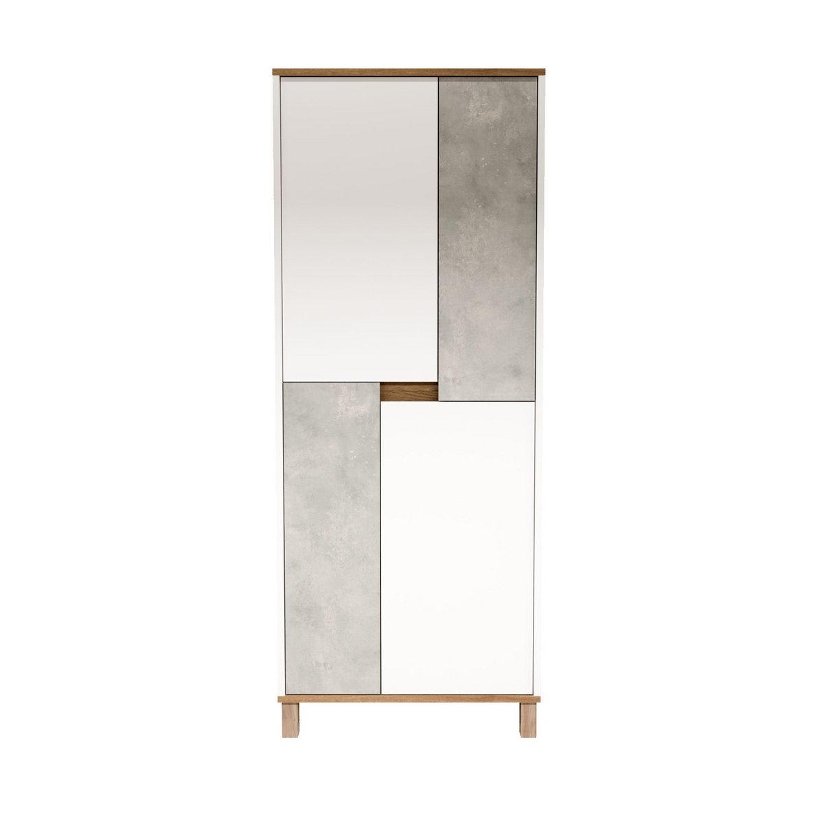 Norda Design Multiskap Nord, hvit/eik/grå, 40 × 69,7 × 175 cm