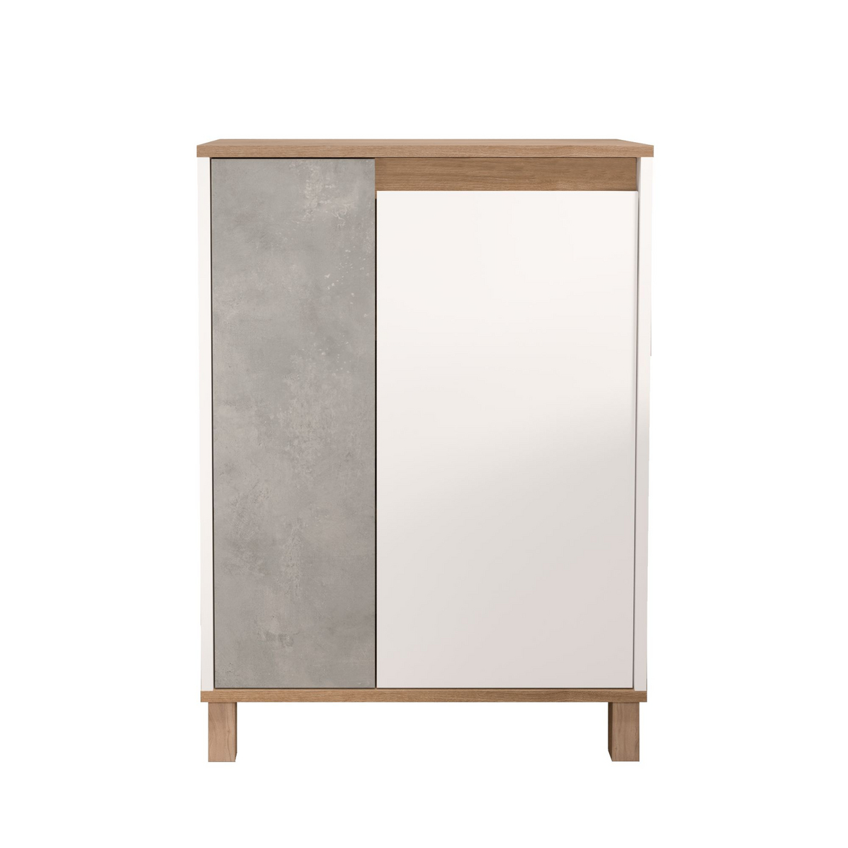 Norda Design Multiskap Nord, hvit/eik/grå, 40 × 69,7 × 97 cm