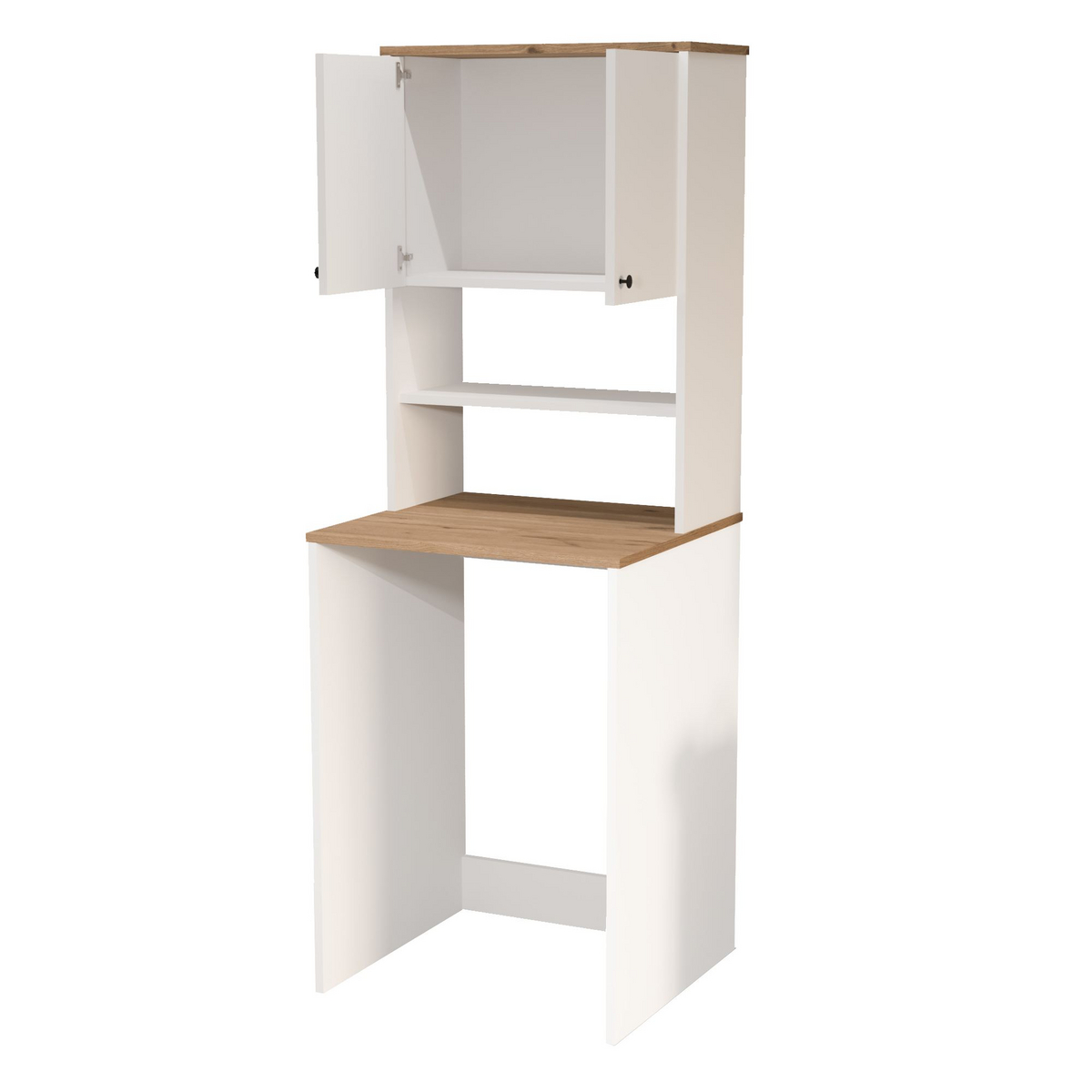 Norda Design Vaskemaskinskap Nord, hvit/eik, 60 × 65,8 × 183,6 cm