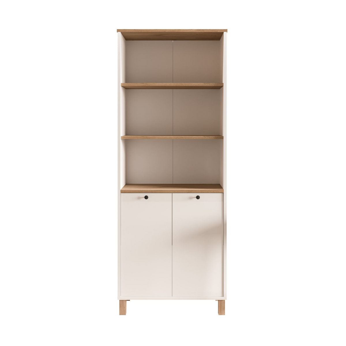 Norda Design Bokhylle Nord, hvit/eik, 32 × 69,5 × 180 cm