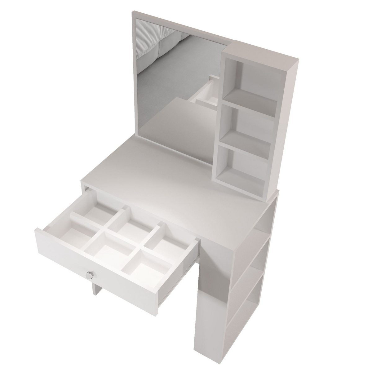 Norda Design Sminkebord Monroe, hvit, 40 × 69,4 × 135 cm (modell 1)