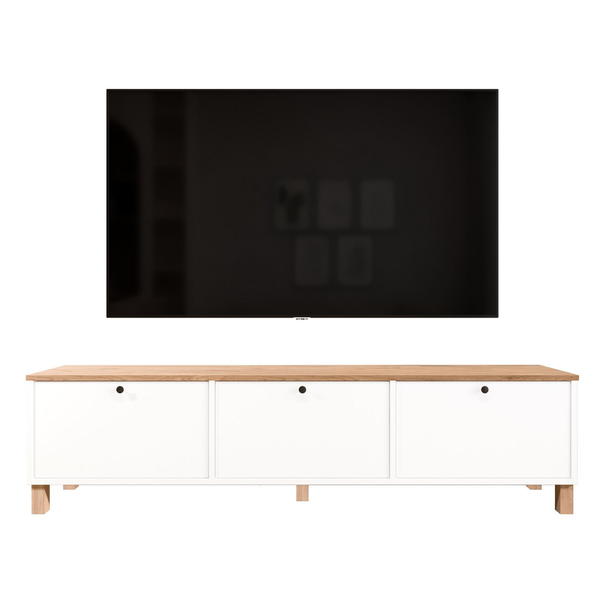 Norda Design TV-benk Nord, hvit/eik, 32 × 180 × 45,6 cm