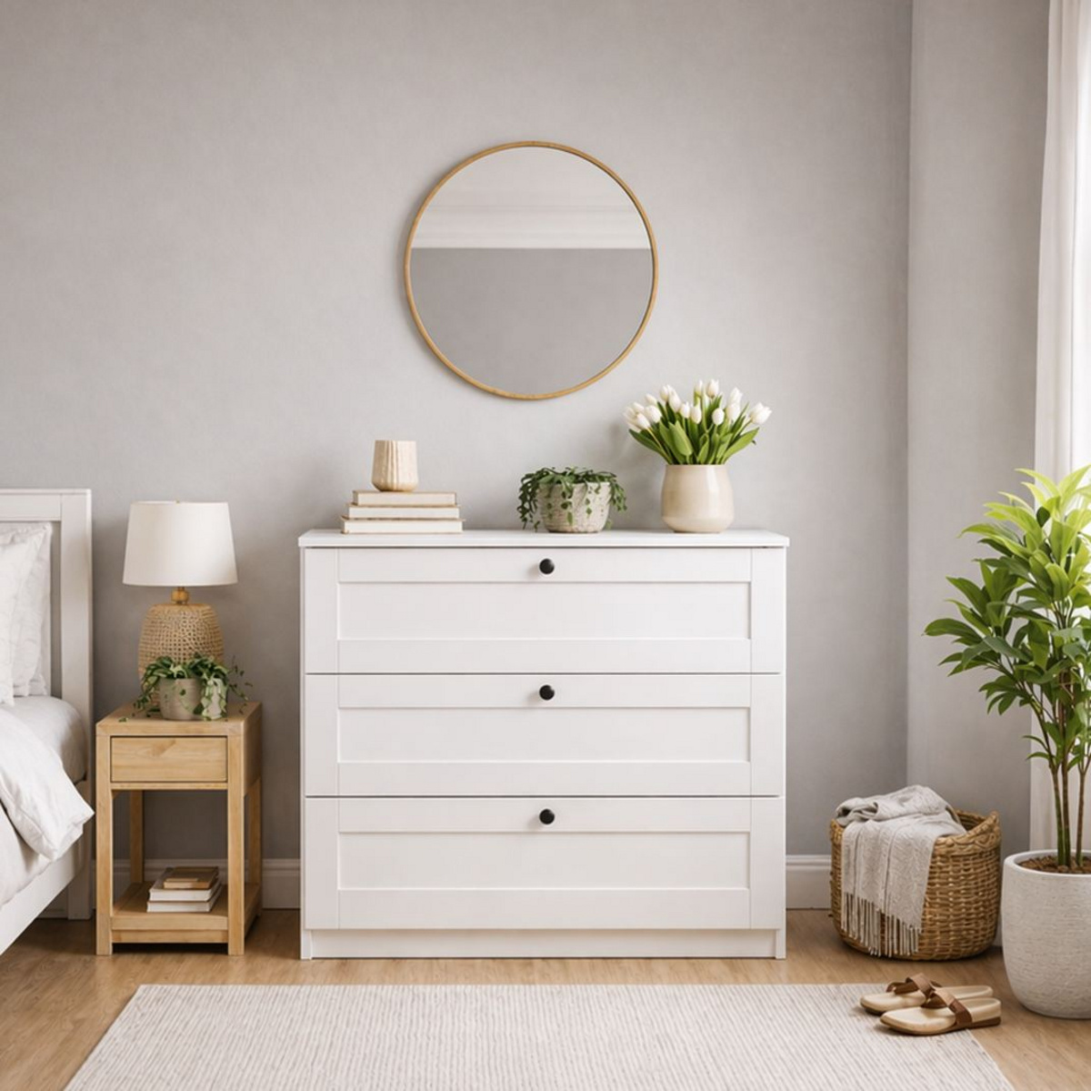 Norda Design Kommode Lucas 1600, hvit, 42,5 × 80 × 7,5 cm