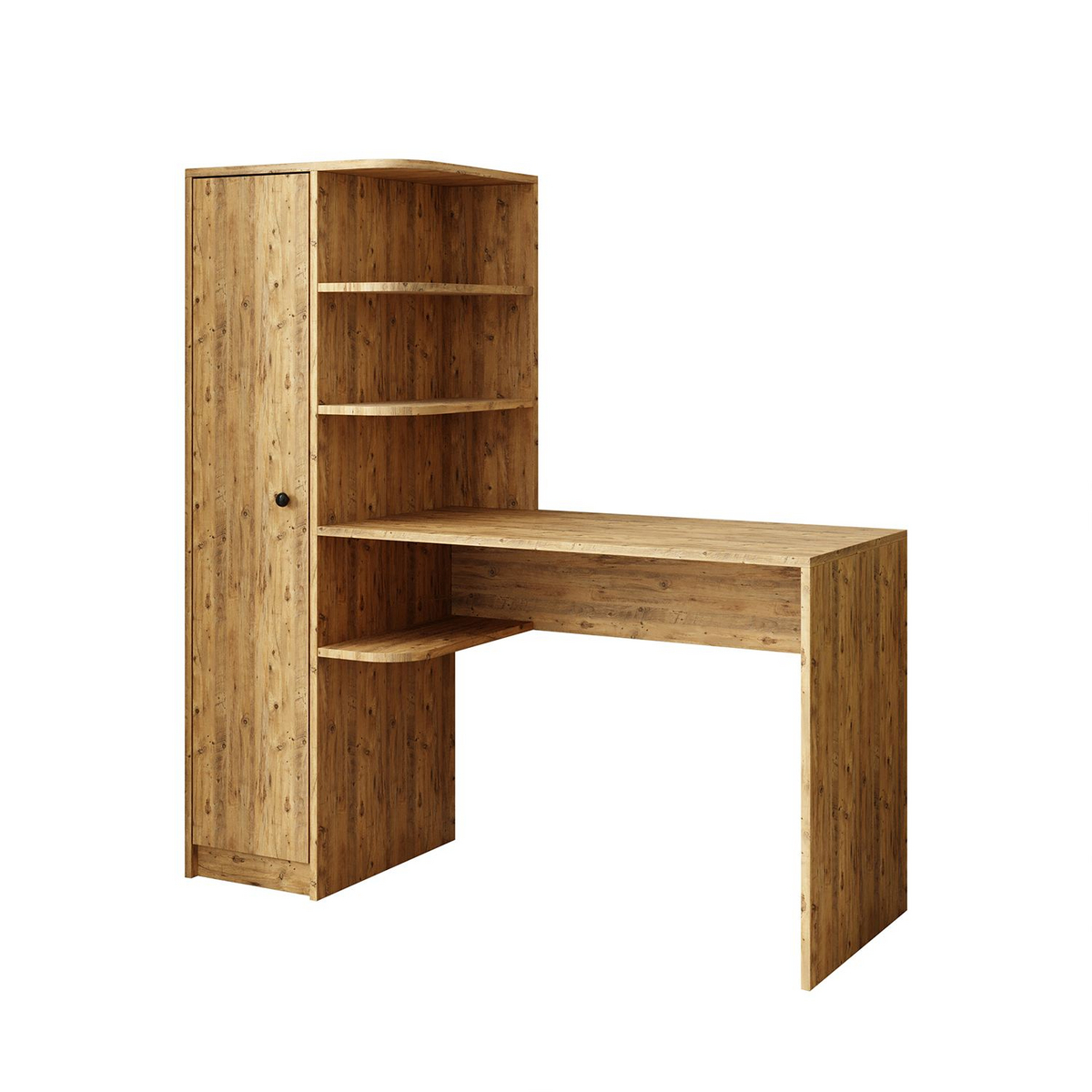 Norda Design Skrivebord og bokhylle Academe, atlantfuru, 50 × 143,2 × 143,2 cm (modell 2)